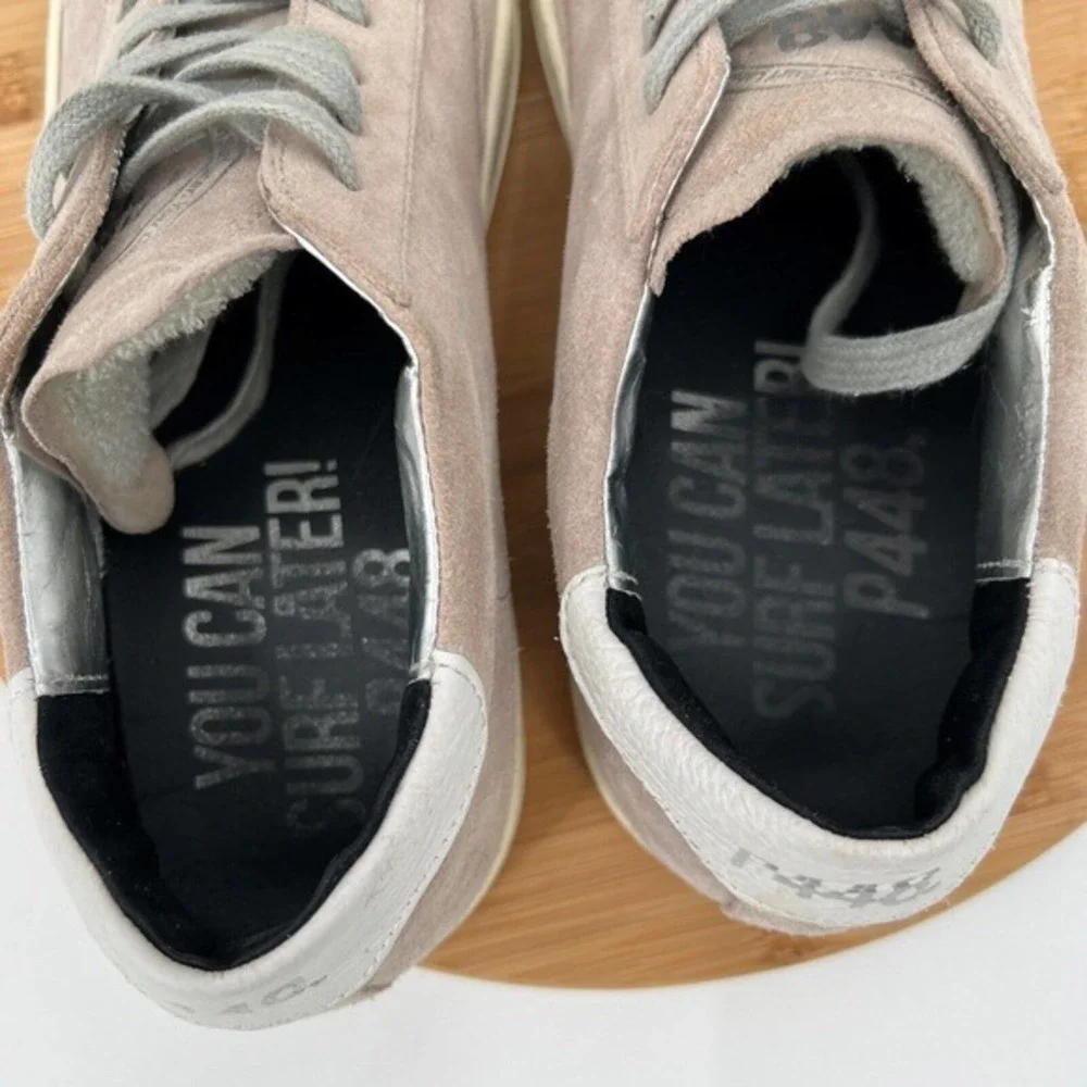 P448 John Sneaker Womens 43 US 12.5-13 Blush Pale Pink Suede Low Top Shoes